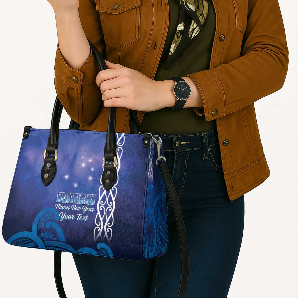 Personalised Matariki New Zealand Leather Bag Maori New Year Galaxy Koru Pattern - Aussie Hoodie