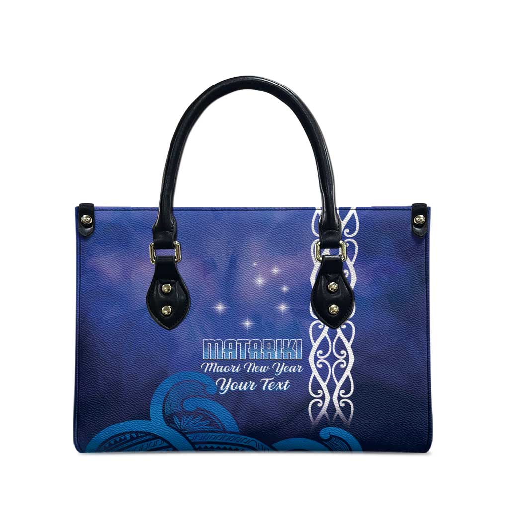 Personalised Matariki New Zealand Leather Bag Maori New Year Galaxy Koru Pattern - Aussie Hoodie
