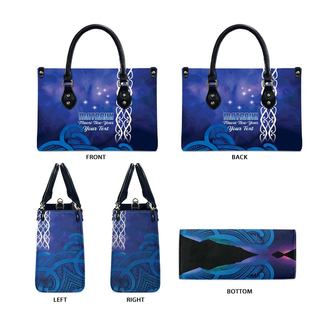 Personalised Matariki New Zealand Leather Bag Maori New Year Galaxy Koru Pattern - Aussie Hoodie