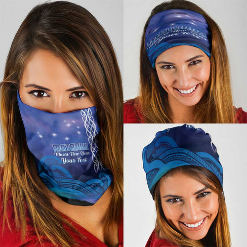 Personalised Matariki New Zealand Neck Gaiter Maori New Year Galaxy Koru Pattern - Aussie Hoodie