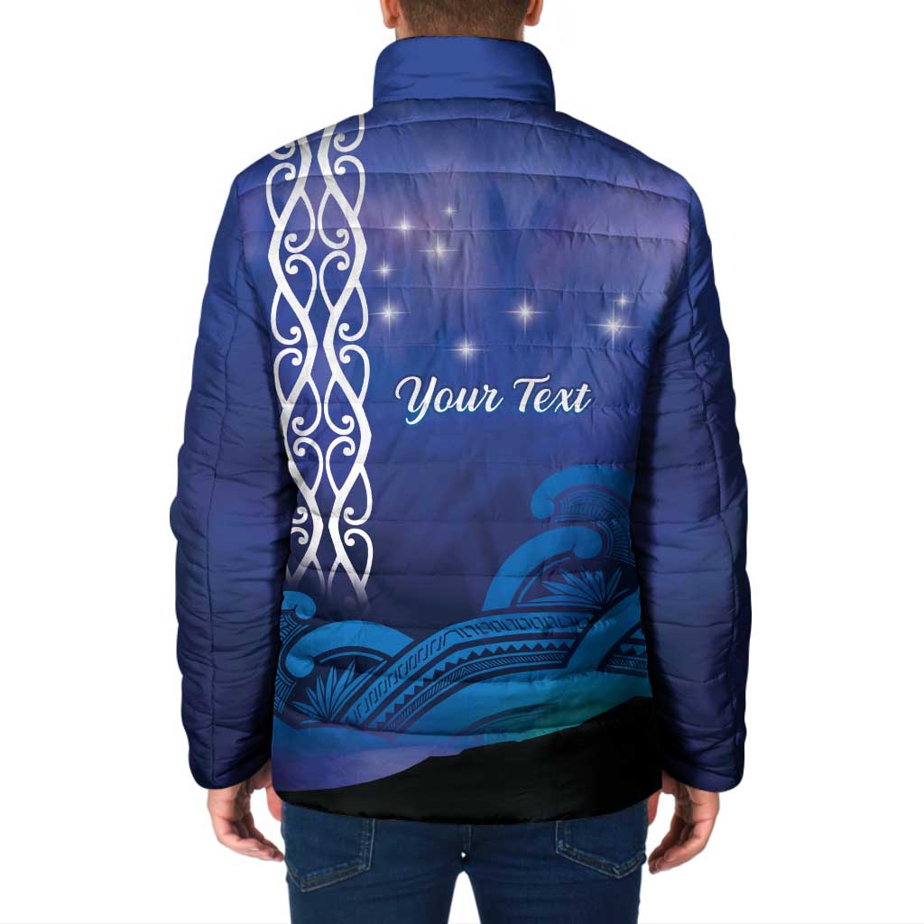 Personalised Matariki New Zealand Padded Jacket Maori New Year Galaxy Koru Pattern - Aussie Hoodie