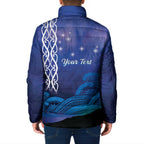 Personalised Matariki New Zealand Padded Jacket Maori New Year Galaxy Koru Pattern - Aussie Hoodie