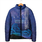 Personalised Matariki New Zealand Padded Jacket Maori New Year Galaxy Koru Pattern - Aussie Hoodie