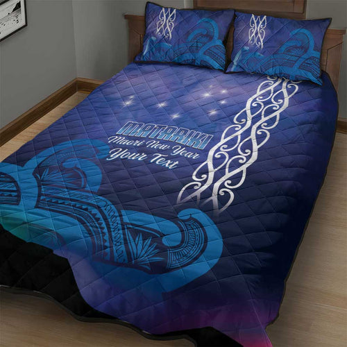 Personalised Matariki New Zealand Quilt Bed Set Maori New Year Galaxy Koru Pattern