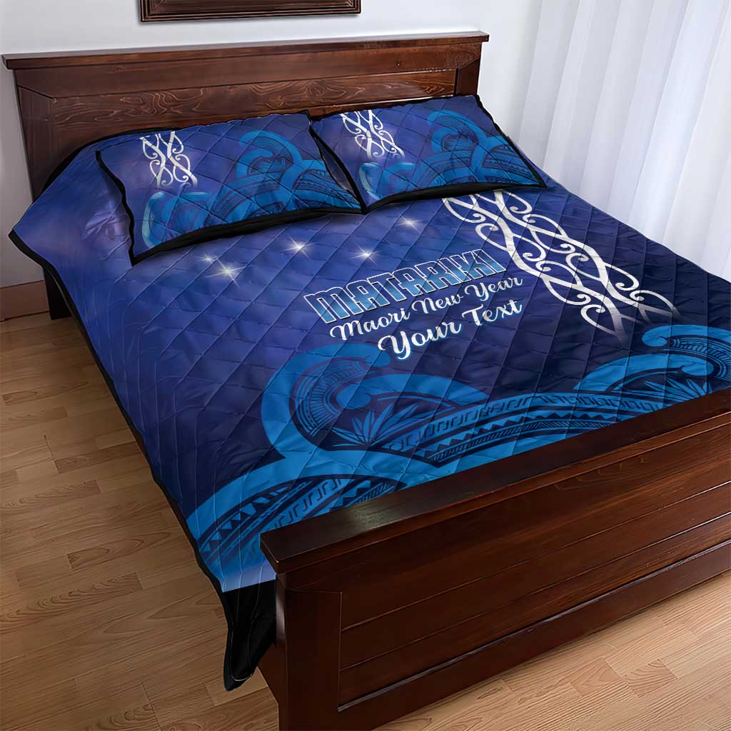 Personalised Matariki New Zealand Quilt Bed Set Maori New Year Galaxy Koru Pattern