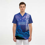 Personalised Matariki New Zealand Scrub Top Maori New Year Galaxy Koru Pattern - Aussie Hoodie
