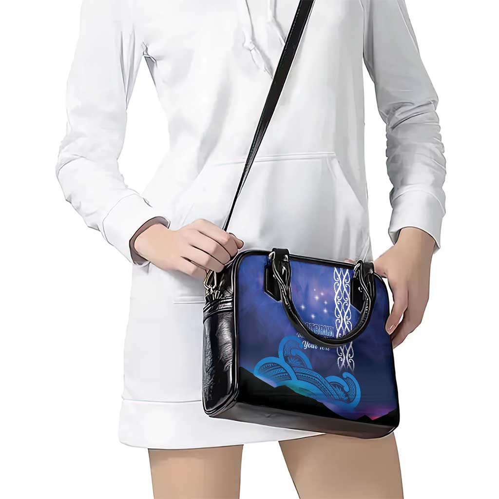 Personalised Matariki New Zealand Shoulder Handbag Maori New Year Galaxy Koru Pattern