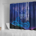 Personalised Matariki New Zealand Shower Curtain Maori New Year Galaxy Koru Pattern