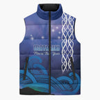 Personalised Matariki New Zealand Sleeveless Puffer Jacket Maori New Year Galaxy Koru Pattern - Aussie Hoodie