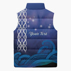 Personalised Matariki New Zealand Sleeveless Puffer Jacket Maori New Year Galaxy Koru Pattern - Aussie Hoodie