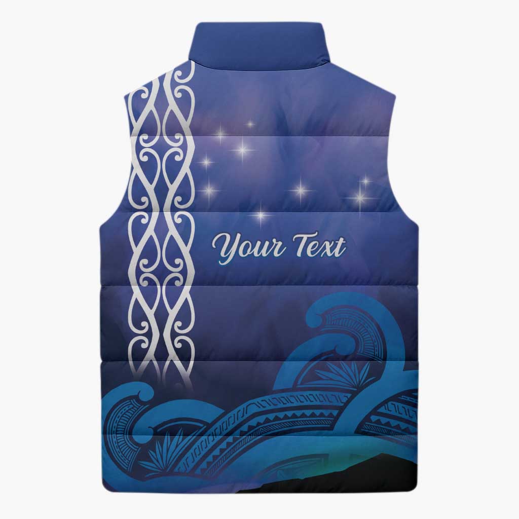 Personalised Matariki New Zealand Sleeveless Puffer Jacket Maori New Year Galaxy Koru Pattern - Aussie Hoodie