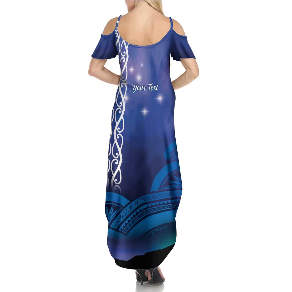 Personalised Matariki New Zealand Summer Maxi Dress Maori New Year Galaxy Koru Pattern