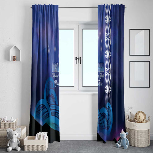 Personalised Matariki New Zealand Window Curtain Maori New Year Galaxy Koru Pattern