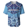 Custom NSW Blues Rugby Baseball Jersey Aboriginal Mix Polynesian Pattern