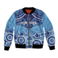 Custom NSW Blues Rugby Bomber Jacket Aboriginal Mix Polynesian Pattern