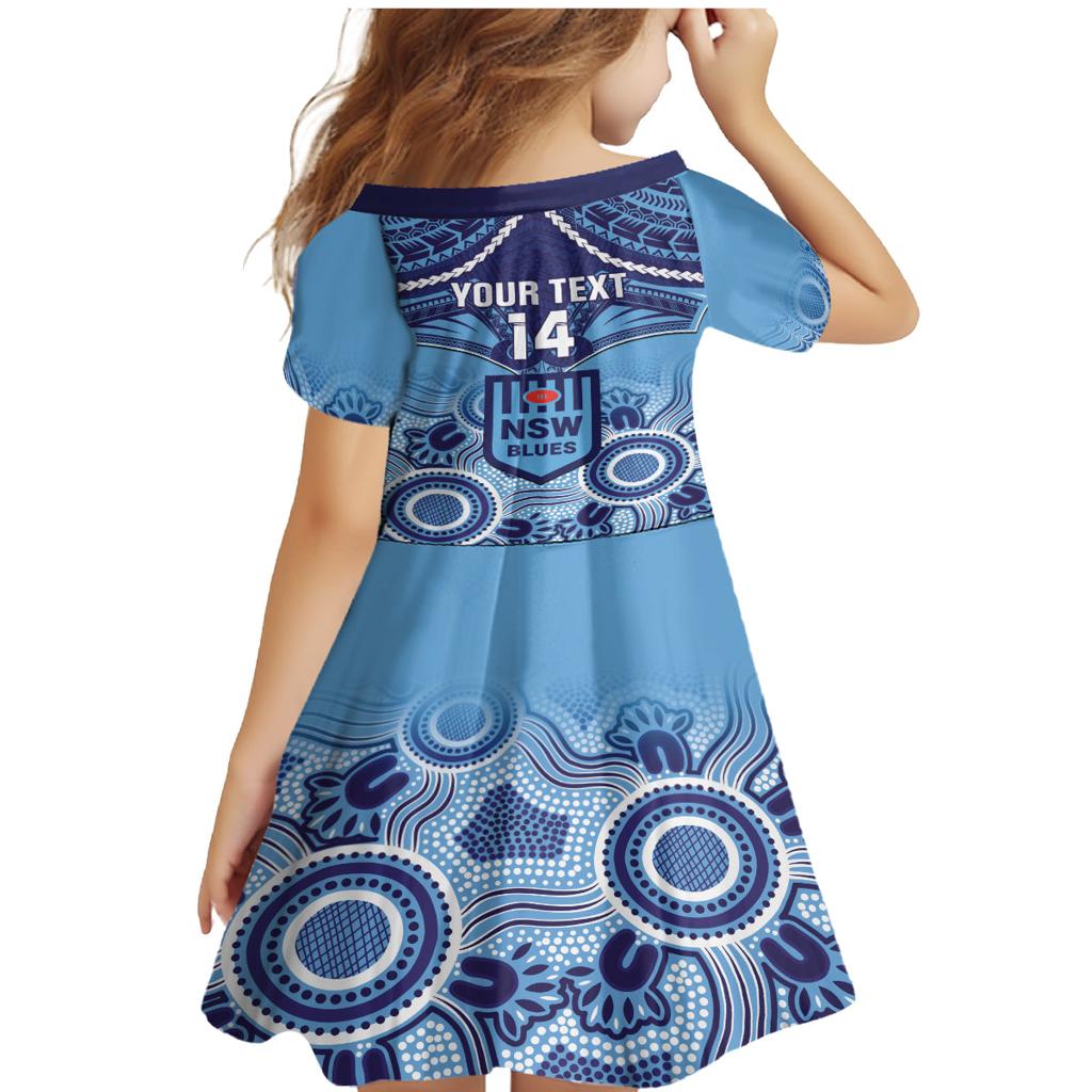 Custom NSW Blues Rugby Family Matching Mermaid Dress and Hawaiian Shirt Aboriginal Mix Polynesian Pattern