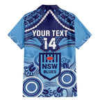 Custom NSW Blues Rugby Family Matching Mermaid Dress and Hawaiian Shirt Aboriginal Mix Polynesian Pattern