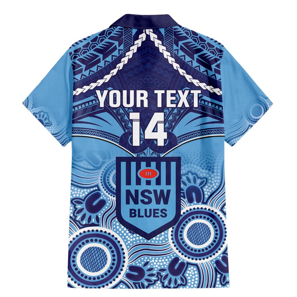 Custom NSW Blues Rugby Family Matching Mermaid Dress and Hawaiian Shirt Aboriginal Mix Polynesian Pattern