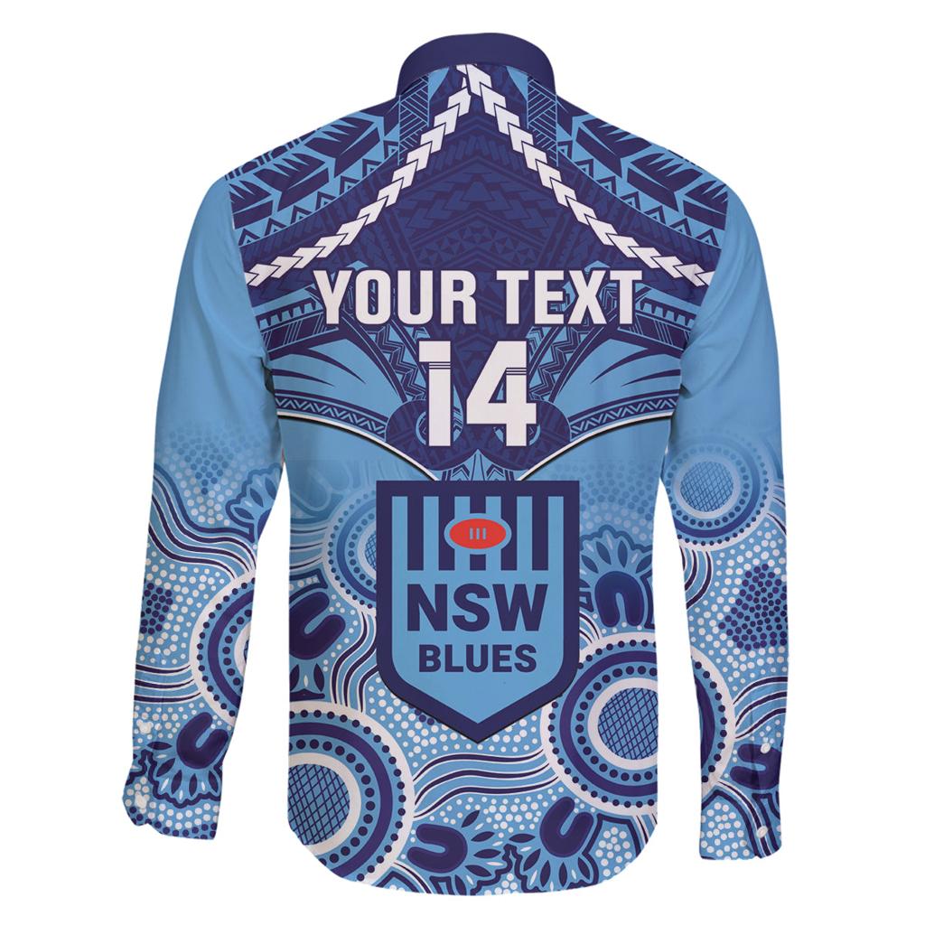 Custom NSW Blues Rugby Family Matching Puletasi and Hawaiian Shirt Aboriginal Mix Polynesian Pattern