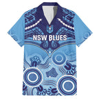 Custom NSW Blues Rugby Family Matching Tank Maxi Dress and Hawaiian Shirt Aboriginal Mix Polynesian Pattern