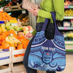 Custom NSW Blues Rugby Grocery Bag Aboriginal Mix Polynesian Pattern