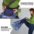 Custom NSW Blues Rugby Grocery Bag Aboriginal Mix Polynesian Pattern