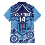 Custom NSW Blues Rugby Hawaiian Shirt Aboriginal Mix Polynesian Pattern
