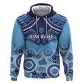 Custom NSW Blues Rugby Hoodie Aboriginal Mix Polynesian Pattern