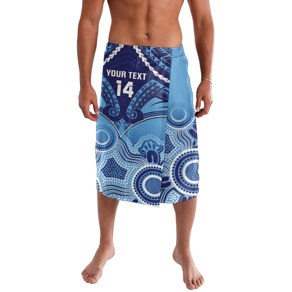 Custom NSW Blues Rugby Lavalava Aboriginal Mix Polynesian Pattern