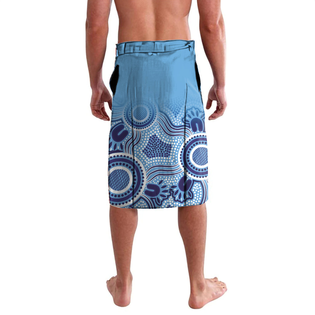 Custom NSW Blues Rugby Lavalava Aboriginal Mix Polynesian Pattern