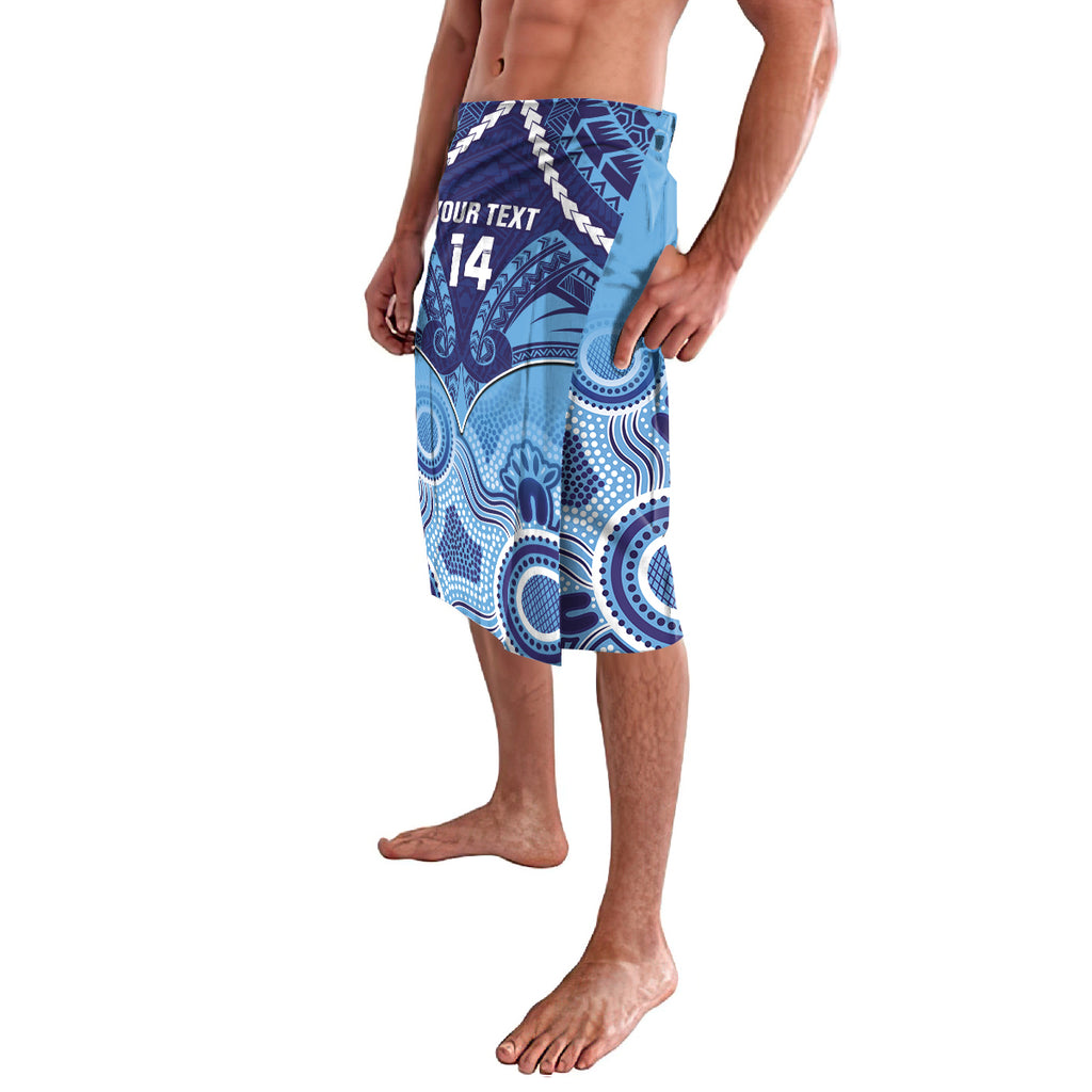 Custom NSW Blues Rugby Lavalava Aboriginal Mix Polynesian Pattern