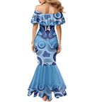 Custom NSW Blues Rugby Mermaid Dress Aboriginal Mix Polynesian Pattern
