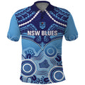 Custom NSW Blues Rugby Polo Shirt Aboriginal Mix Polynesian Pattern