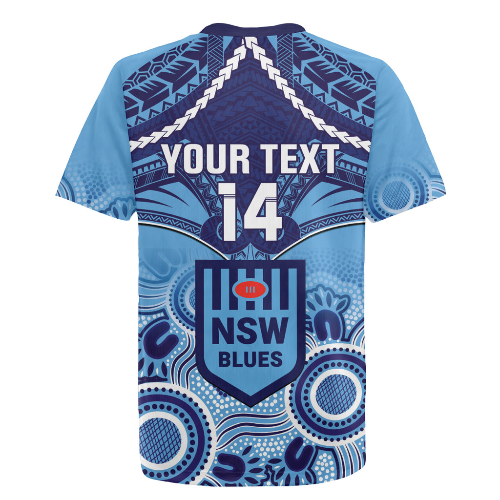 Custom NSW Blues Rugby Rugby Jersey Aboriginal Mix Polynesian Pattern