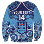 Custom NSW Blues Rugby Sweatshirt Aboriginal Mix Polynesian Pattern