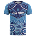 Custom NSW Blues Rugby T Shirt Aboriginal Mix Polynesian Pattern