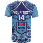 Custom NSW Blues Rugby T Shirt Aboriginal Mix Polynesian Pattern