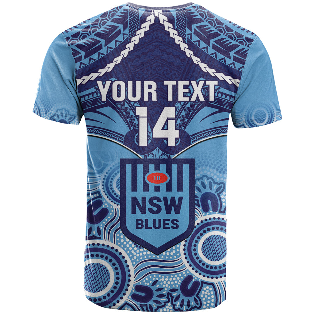 Custom NSW Blues Rugby T Shirt Aboriginal Mix Polynesian Pattern