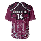 Custom QLD Maroons Rugby Baseball Jersey Aboriginal Mix Polynesian Pattern