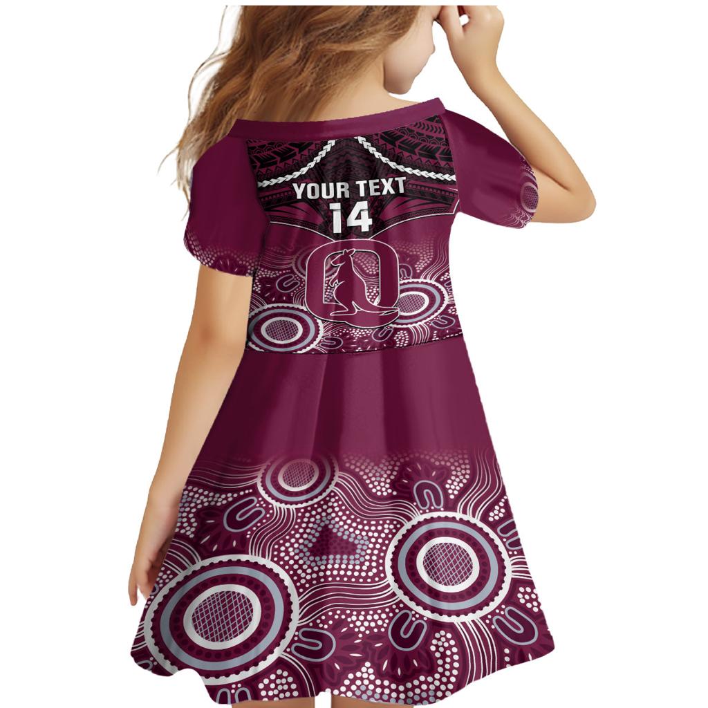 Custom QLD Maroons Rugby Family Matching Mermaid Dress and Hawaiian Shirt Aboriginal Mix Polynesian Pattern