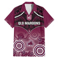 Custom QLD Maroons Rugby Family Matching Mermaid Dress and Hawaiian Shirt Aboriginal Mix Polynesian Pattern