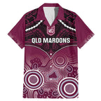 Custom QLD Maroons Rugby Family Matching Mermaid Dress and Hawaiian Shirt Aboriginal Mix Polynesian Pattern