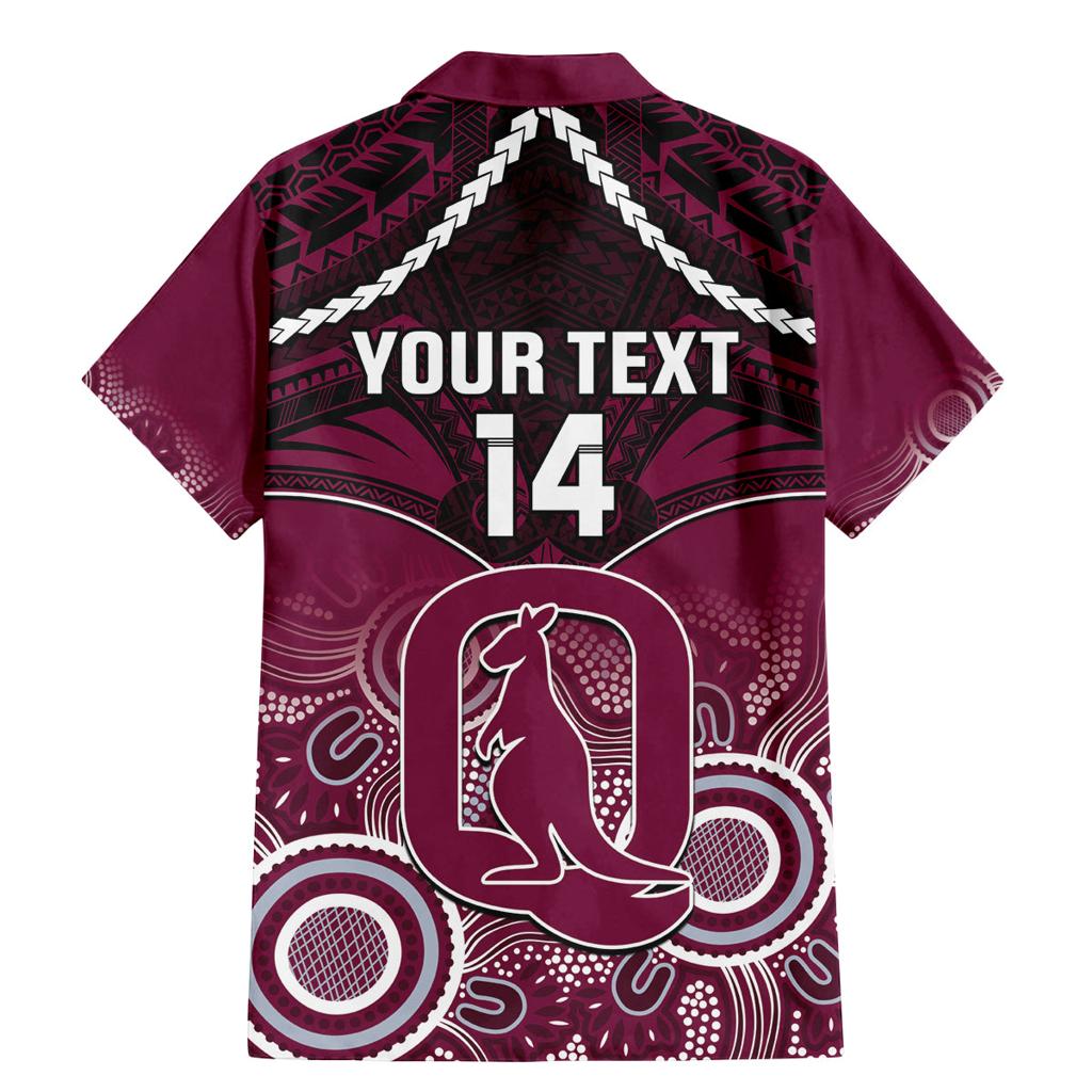 Custom QLD Maroons Rugby Family Matching Mermaid Dress and Hawaiian Shirt Aboriginal Mix Polynesian Pattern