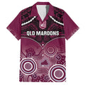 Custom QLD Maroons Rugby Family Matching Summer Maxi Dress and Hawaiian Shirt Aboriginal Mix Polynesian Pattern