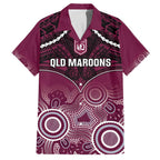 Custom QLD Maroons Rugby Family Matching Summer Maxi Dress and Hawaiian Shirt Aboriginal Mix Polynesian Pattern