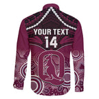 Custom QLD Maroons Rugby Family Matching Summer Maxi Dress and Hawaiian Shirt Aboriginal Mix Polynesian Pattern