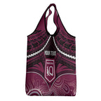 Custom QLD Maroons Rugby Grocery Bag Aboriginal Mix Polynesian Pattern