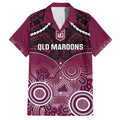 Custom QLD Maroons Rugby Hawaiian Shirt Aboriginal Mix Polynesian Pattern