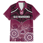Custom QLD Maroons Rugby Hawaiian Shirt Aboriginal Mix Polynesian Pattern