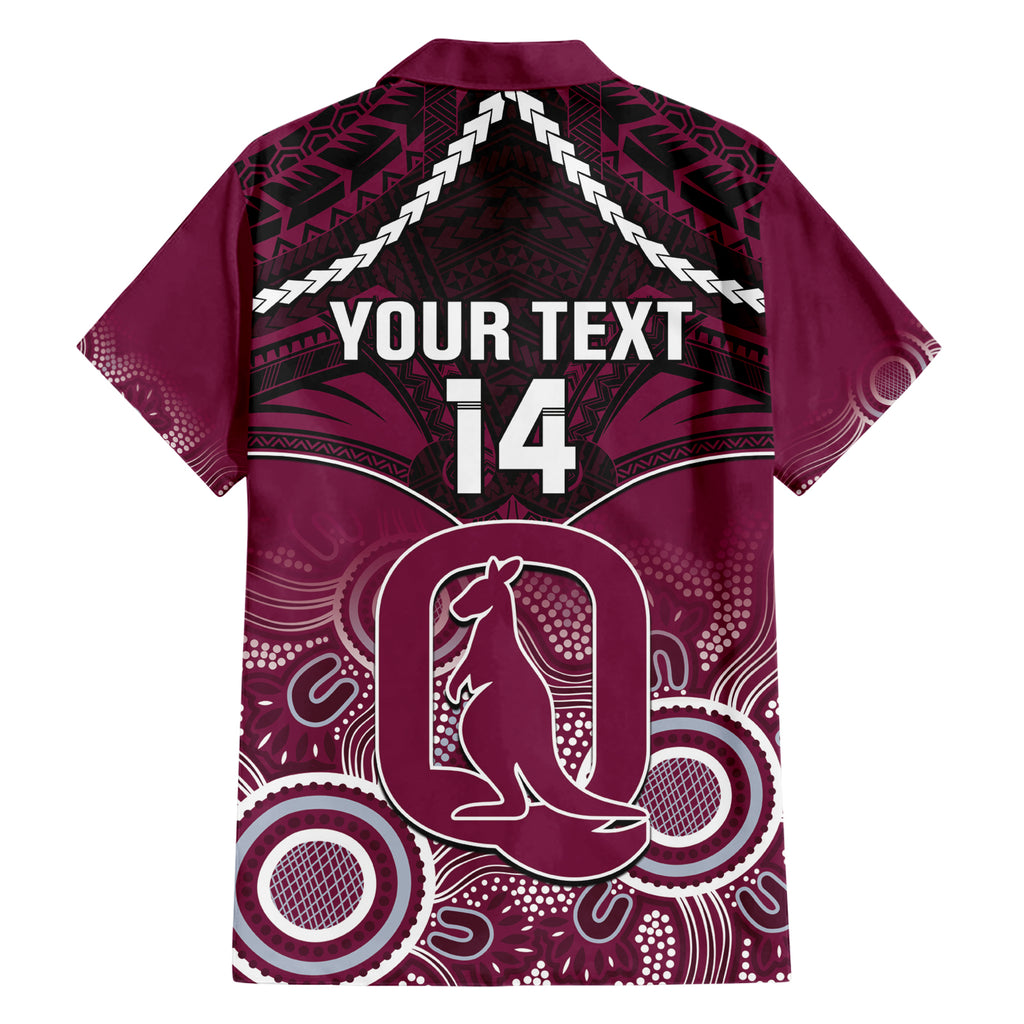 Custom QLD Maroons Rugby Hawaiian Shirt Aboriginal Mix Polynesian Pattern